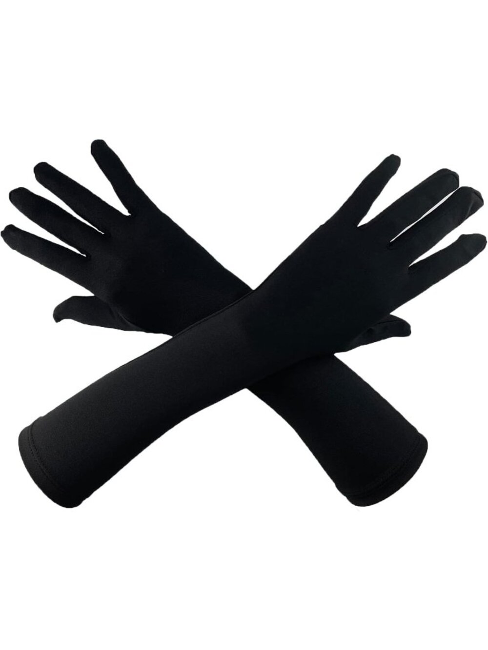 Men's And Women's Black 15'' Elbow Length 20s Stretchy Cosplay Costume Gloves